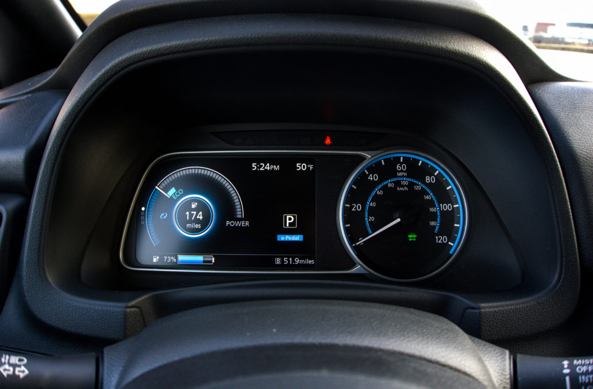2020 Nissan Leaf SL Plus driver information display